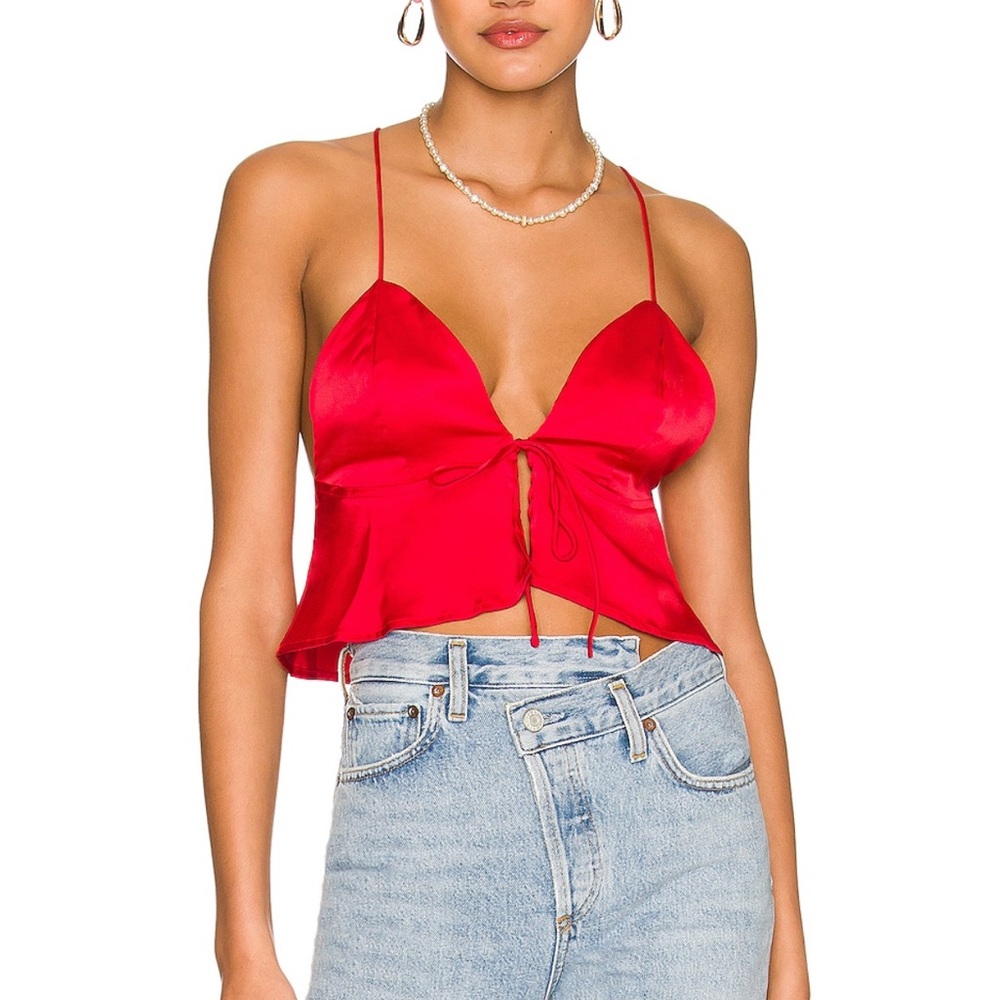 Red Satin Top